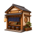 Clay illustration of a sushi bar storefront